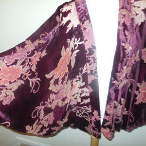 Velvet Kimono Large Jacket Cardigan Floral Shrug Large